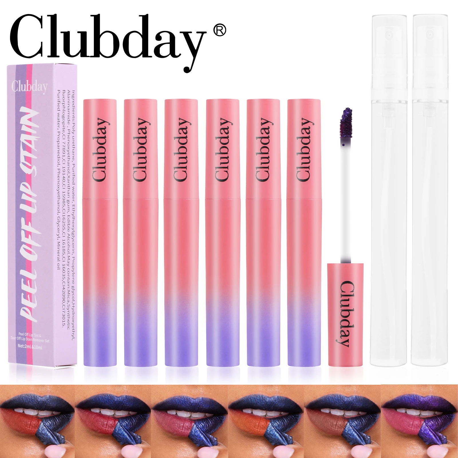 Clubday-lápiz labial para mujer, maquillaje Natural fácil de colorear, portátil, diario, novedad