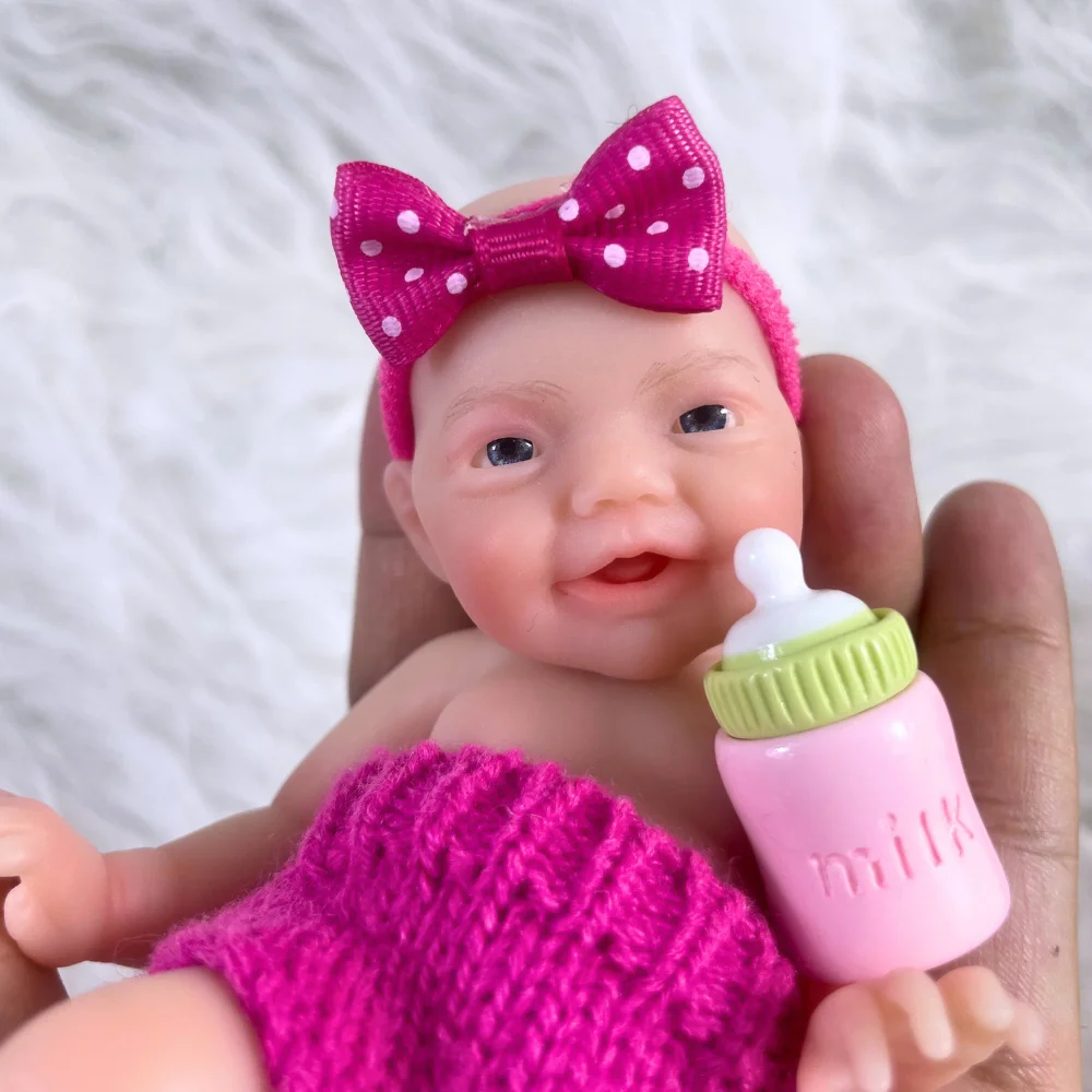 Mini 6 Inch 15CM Lifelike Full Silicone Reborn Baby Charlie Doll Solid Silicone Soft Body Girl Birthday Christmas Gift