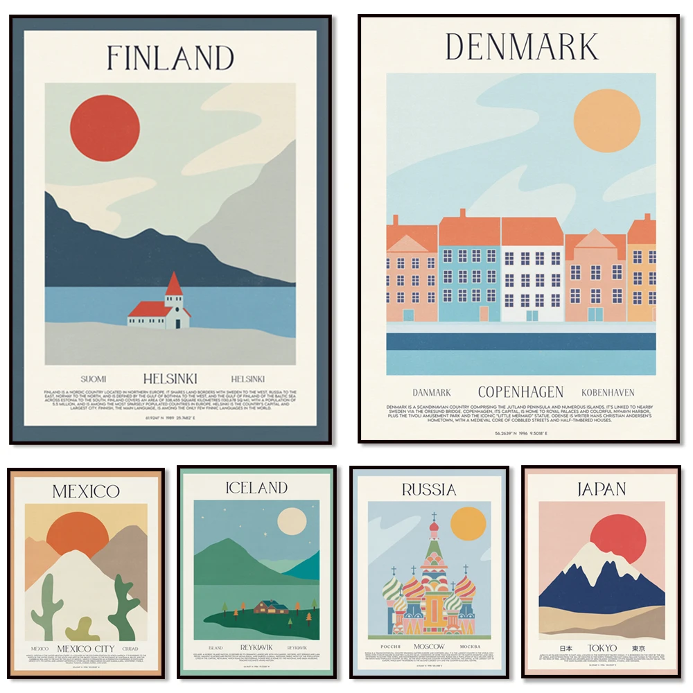 ملصقات أيسلندا، ملصقات تايلاندية، ملصقات هندية، ملصقات روسية، ملصقات دنماركية، ملصقات يابانية، ملصقات سفر، جدران فنية، دقيقة #1