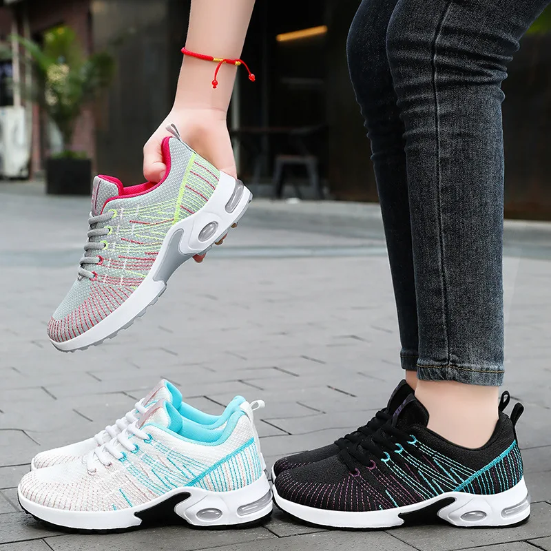 2024 Spring Summer New Women's Shoes Single Shoes Breathable Soft Sole Air Cushioned Sports Shoes Size 36-41