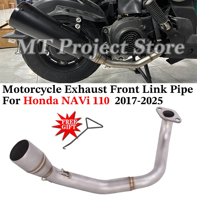 

Slip On Motorcycle Exhaust System Escape For Honda NAVi 110 NAVi110 2017 - 2025 Stainless Steel Low Positi Front Link Pipe Tube