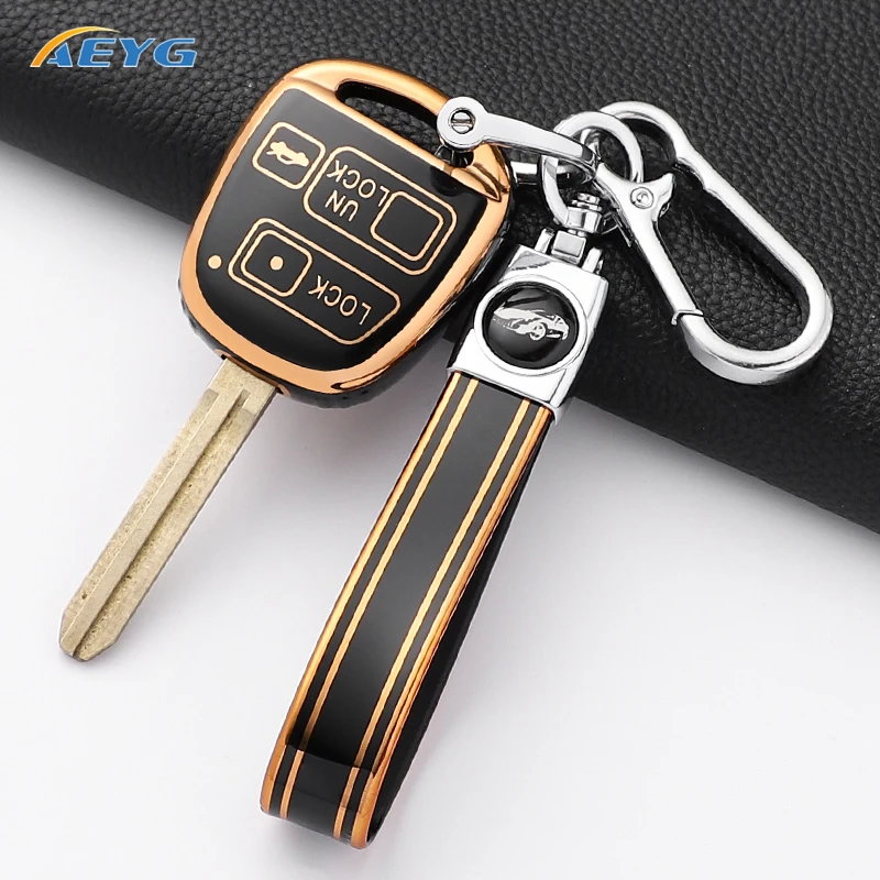 For Toyota FJ Cruiser Land 2008-2014 Yaris Echo For Lexus ES GS LS IS RX SC LX RX400h Soft TPU Car Key Cover Case Shell Keychain