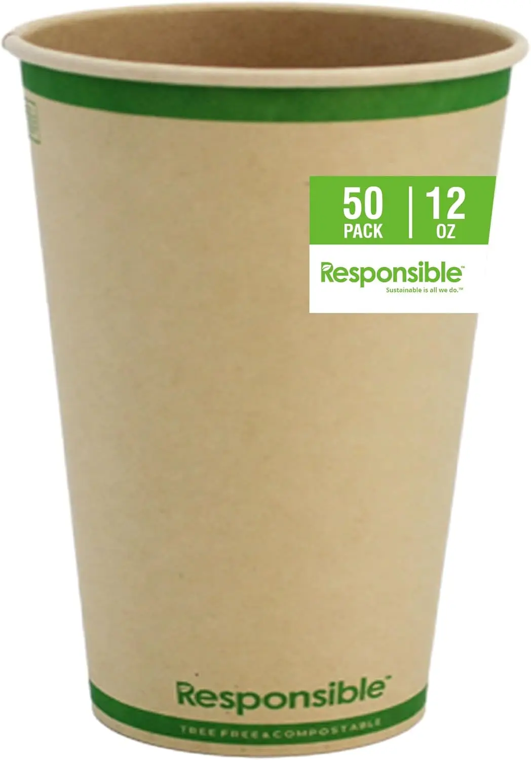 

Certified Compostable 12 oz Paper Cups, Cold ＆ Hot Coffee Cups, Disposable Paper Cups, Extra Strength Disposable Cups,