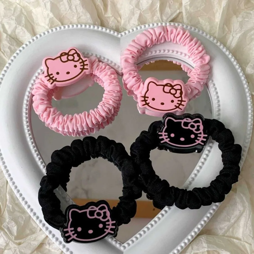 

Сладкий розовый и нежный круг для волос Kt с героями мультфильмов Ins, милая маленькая кишка для девочек, милая резинка, простой аксессуар для волос, головной убор