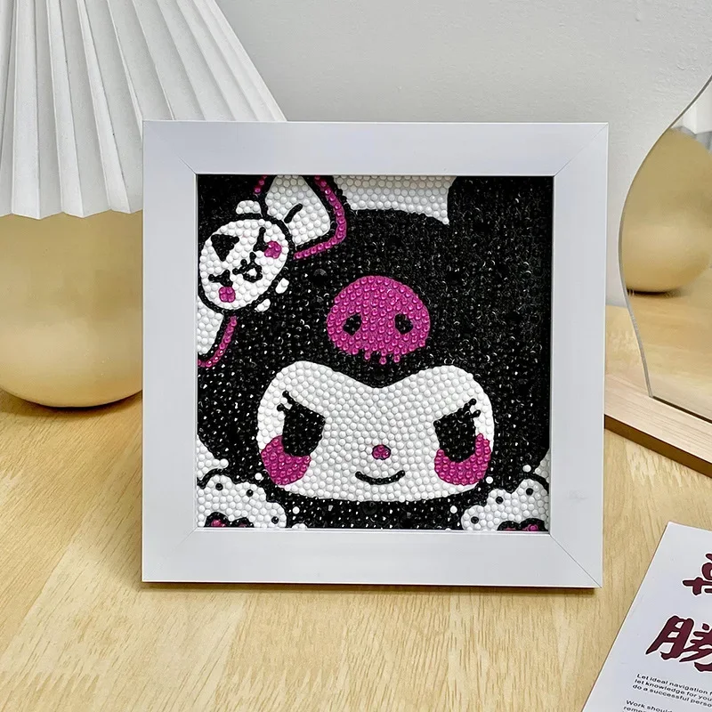 Giocattoli regalo Kit pittura diamante fai da te artigianato per bambini Kuromi Sanrio Hello Kitty accessori Anime ornamenti Kawaii 2023 nuovo