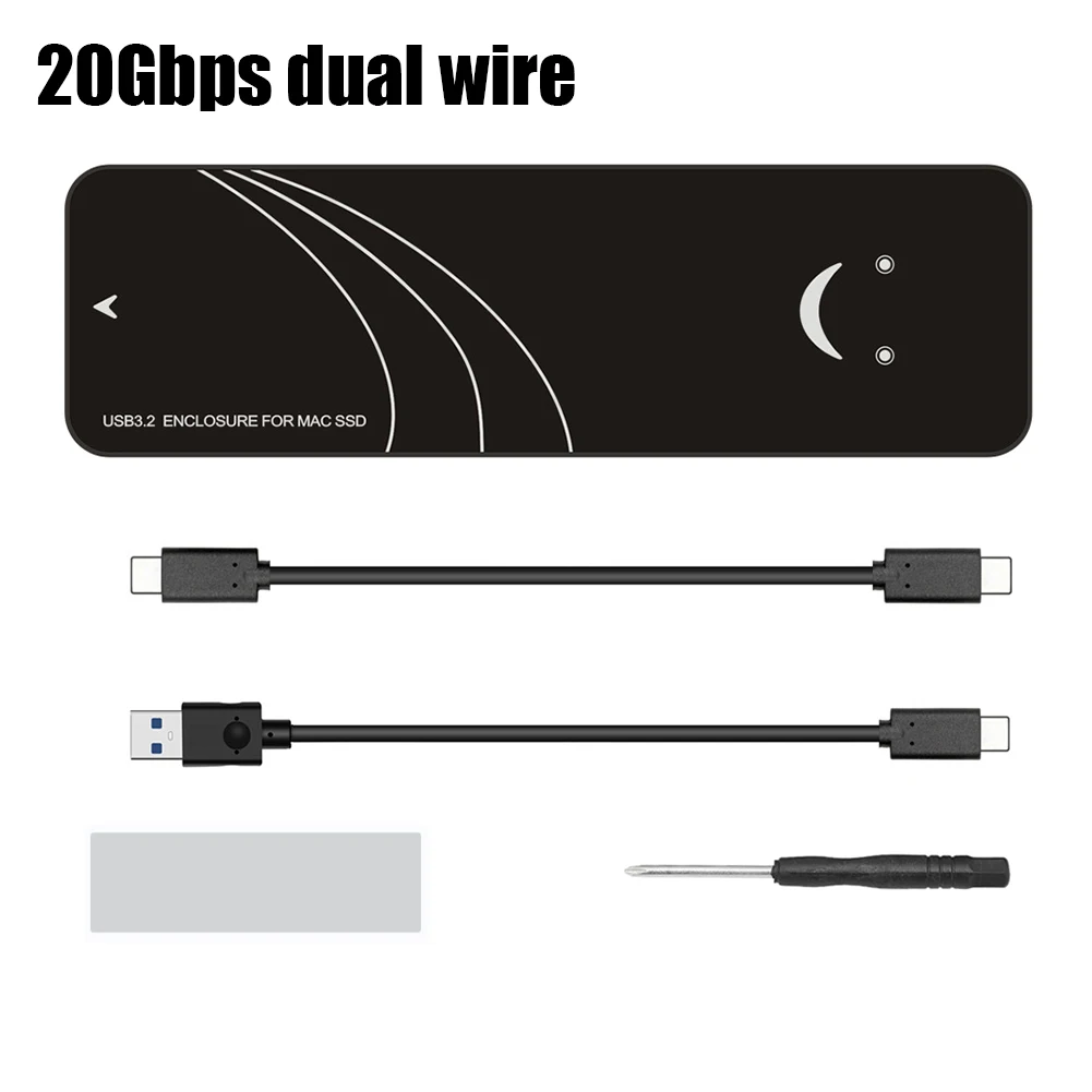 Caja USB C 3,2 Gen2 SSD 10/20Gbps PCIe SSD caja PCI-E protocolo AHCI/NVME para MacBook Air/Pro2013-2017 SSD