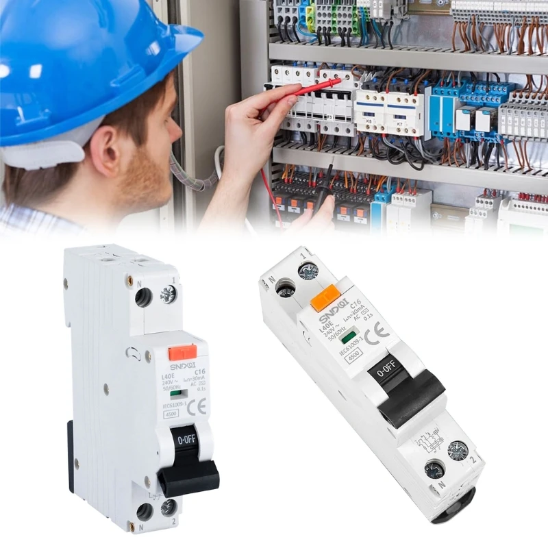 16/20/25/32A Din Rail Mount Circuit Breaker Residual Current Circuit Breaker Overload Over Current Leakage Protections Dropship