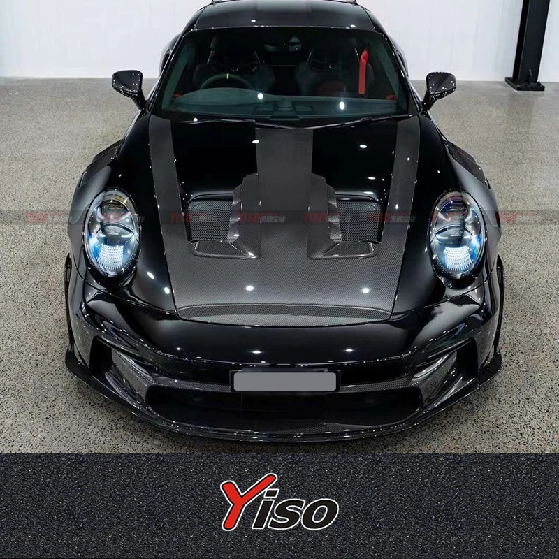 Convient pour 911 992 encerclement modifié GT3RS couvercle de moteur en carbone sec 992 GT3RS OEM couvercle de moteur en carbone sec