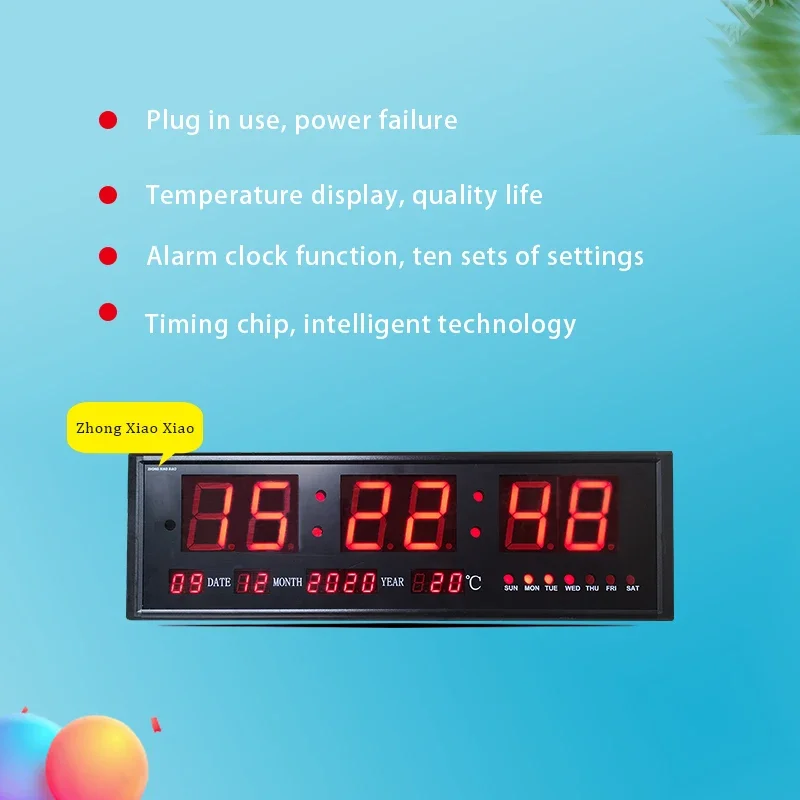 ZHONG XIAO XIAO LED Digital Perpetual Calendar Hours, Minutes, Seconds,Wall Clock  at Home