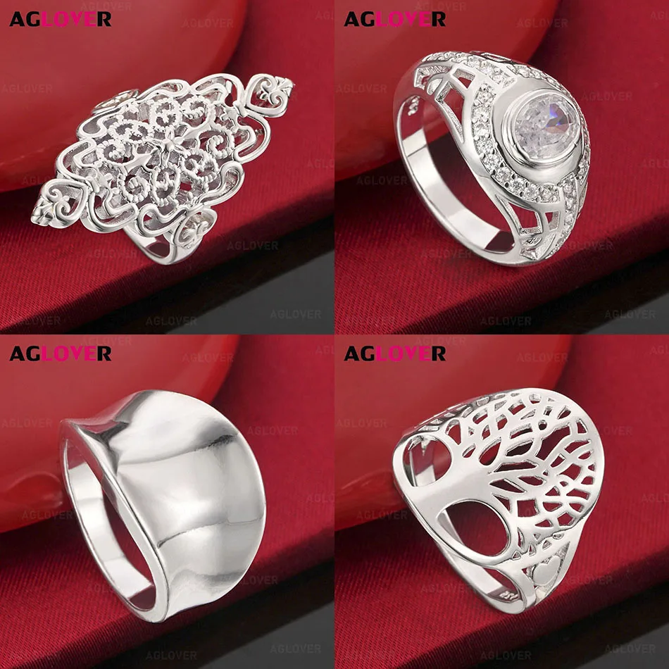 

AGLOVER 925 Sterling Silver 6-10# Oval Zircon Ring Charming Versatile Woman Engagement Jewelry