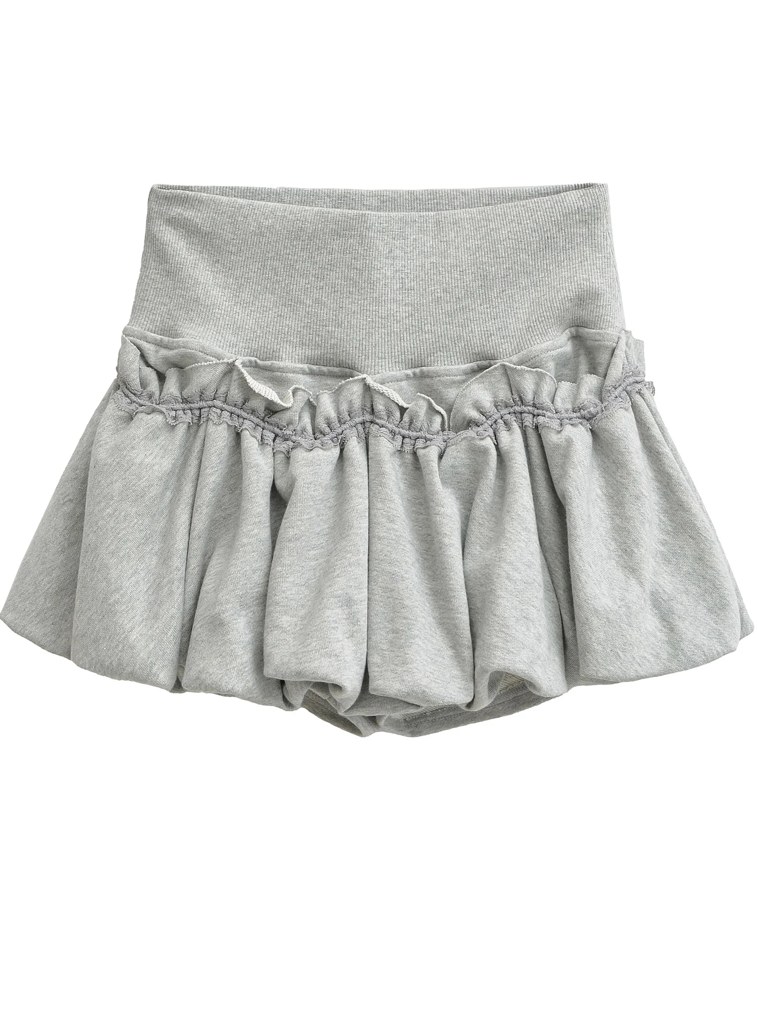 Falda acampanada de estilo f americano para mujer, falda informal de algodón antiexposición con cintura elástica y ribete de encaje