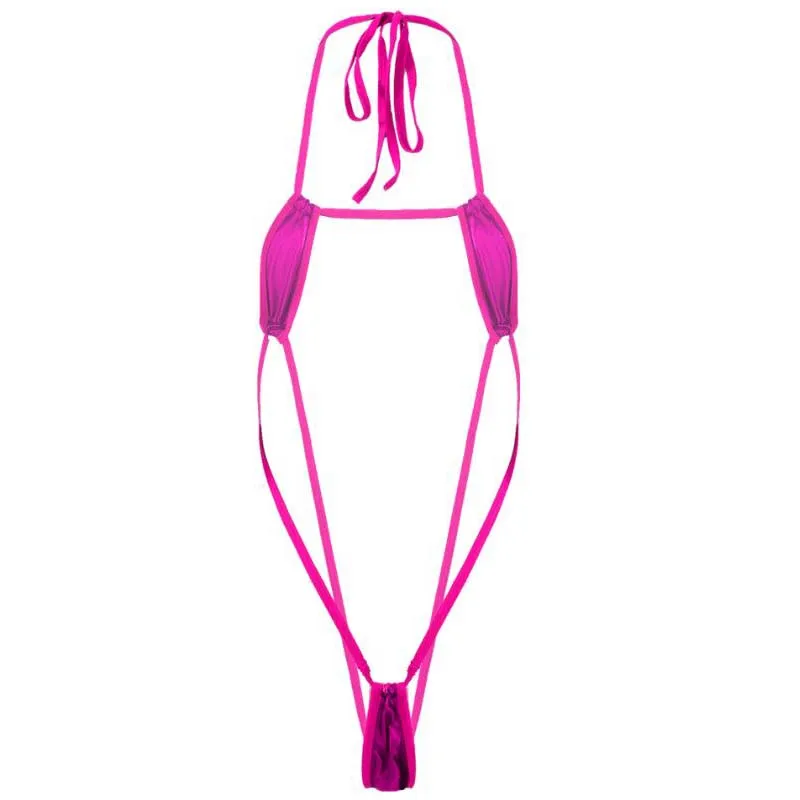 Sexy Lingerie1 Piece Halter Neck Bikini Lingerie Set Mini Bikini Open Micro Bra Top Briefs Panties For Women - Image 5