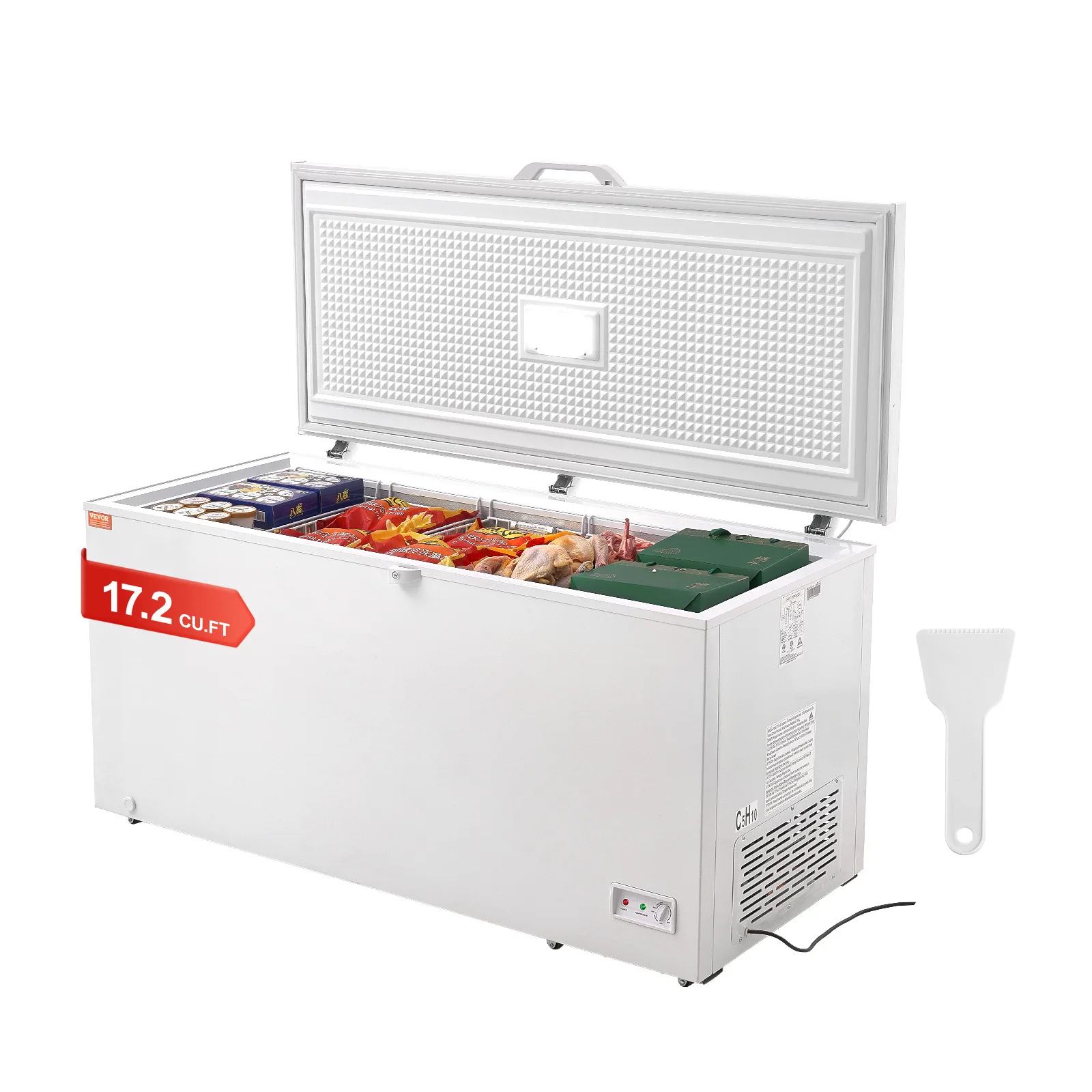 VEVOR Chest Freezer, 17.2 Cu.ft/488 L Large Deep Freezer & 4 Removable Baskets, Freestanding Top Open Door Commercial Freezers