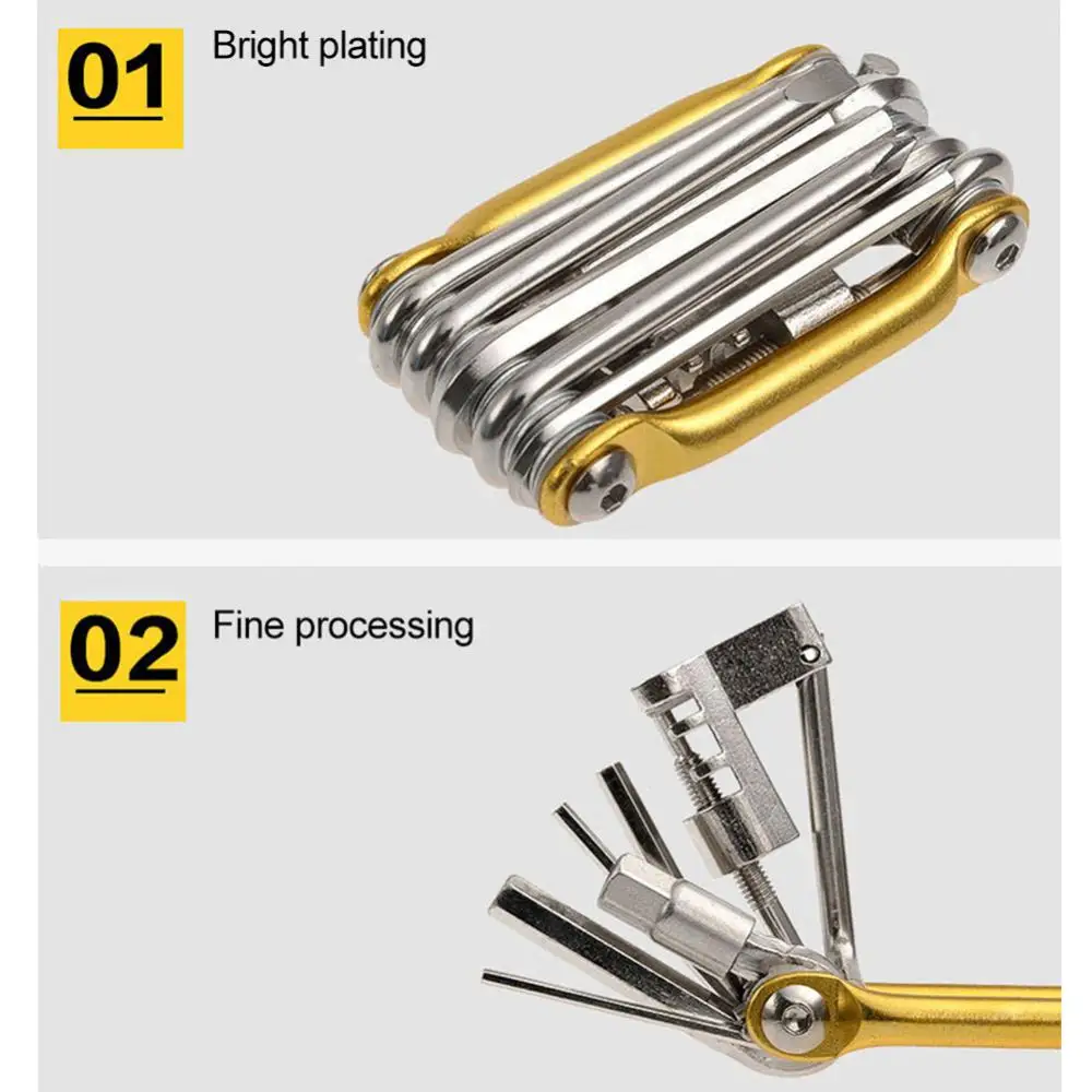 Bike Tools Maintenance Tools Color Aluminum Alloy Combination Mountain Bike Repair with Chain Cutter Repair Tools Set