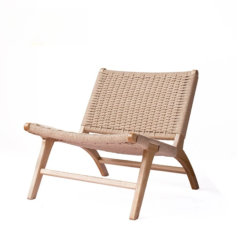 Solid wood single sofa chair personalized creative leisure chair real vine armchair Nordic art ash wood reading chair
