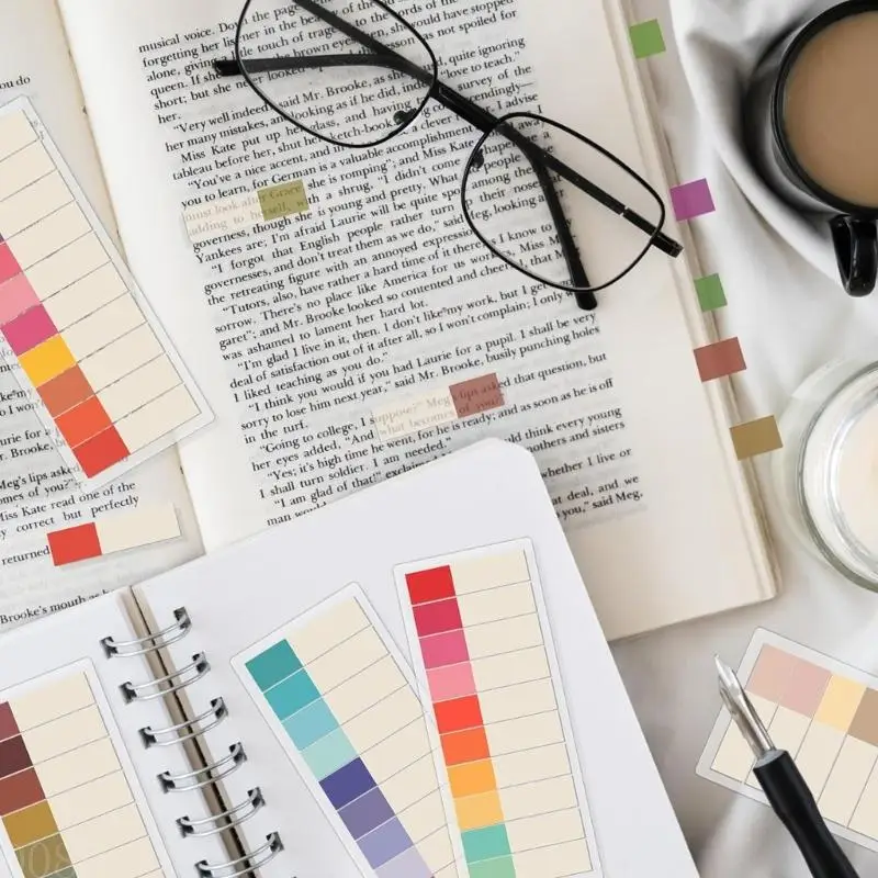 D08B 6 pestañas índice pcs notas más pegajosas estéticas notas simples simples notas más pegajosas