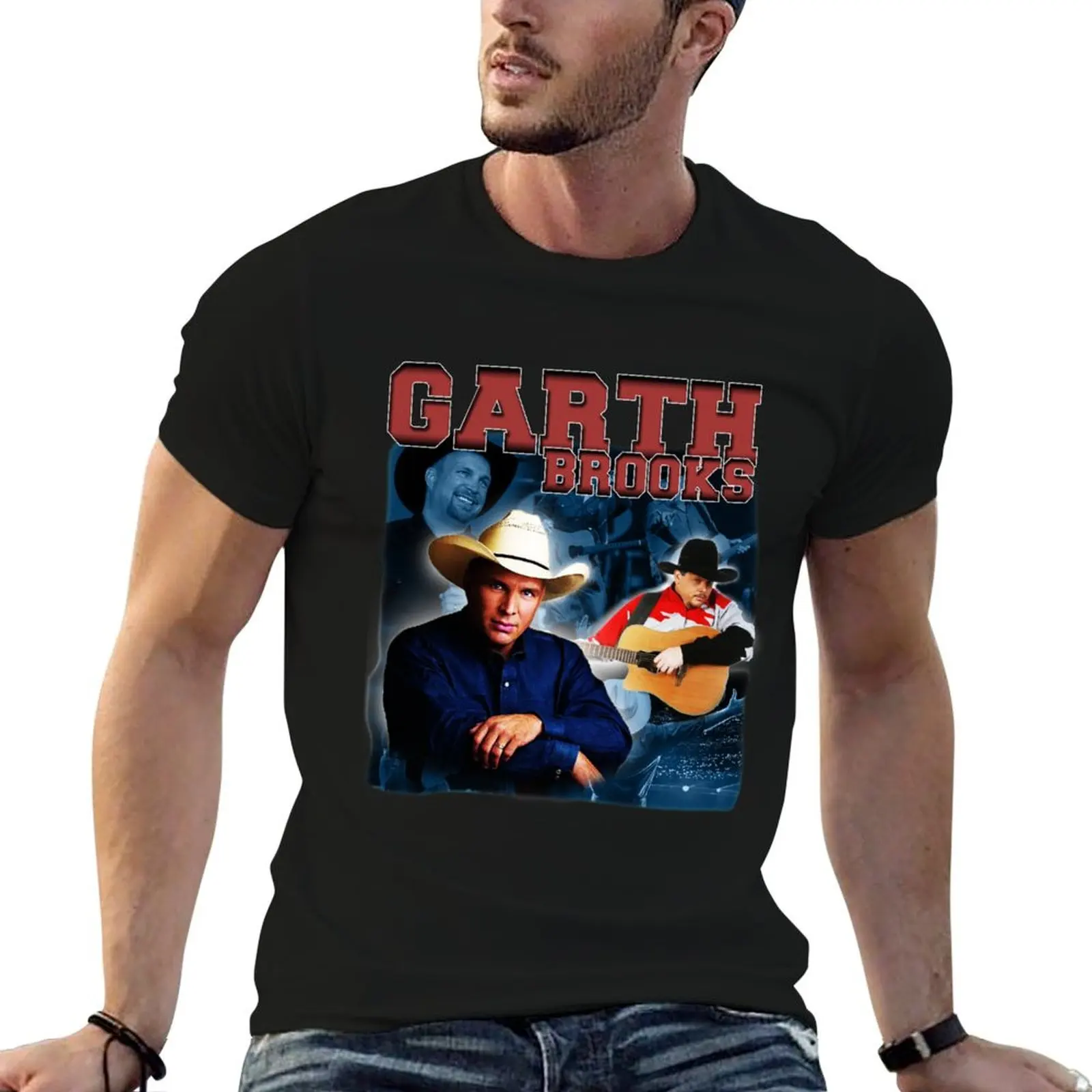 

Garth Brooks Tribute Vintage Bootleg Design T-Shirt t shirt custom print cotton tshirt 100% T-Shirt