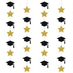 2026 Graduation Season Party Decoration Pendant Bachelor's Hat Star Hanging String University Graduation Decoration Flag