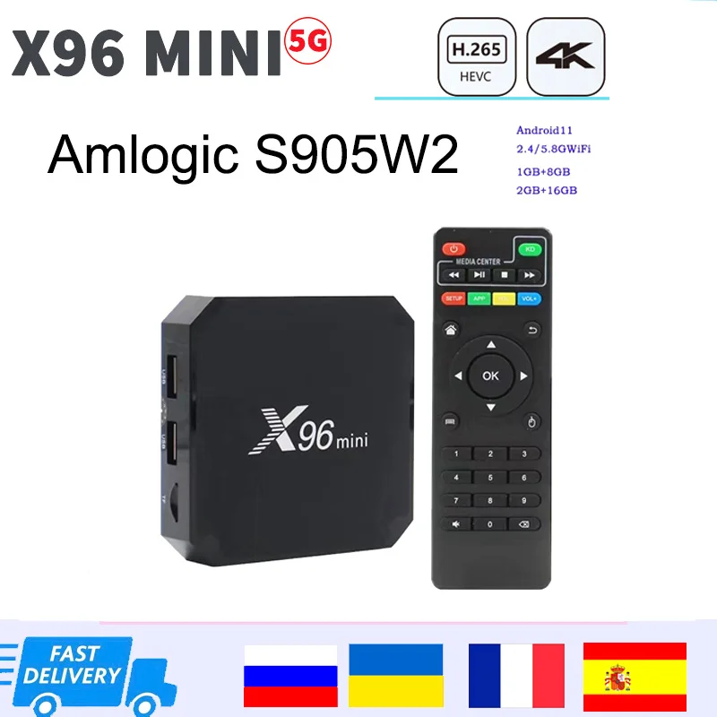 

X96 mini 5G Smart Android 9.0 TV Box Amlogic S905W/S905W4 Set Top Box 5G WiFi 2G16G HD 4K Media Player 1G8GB x96mini tvbox