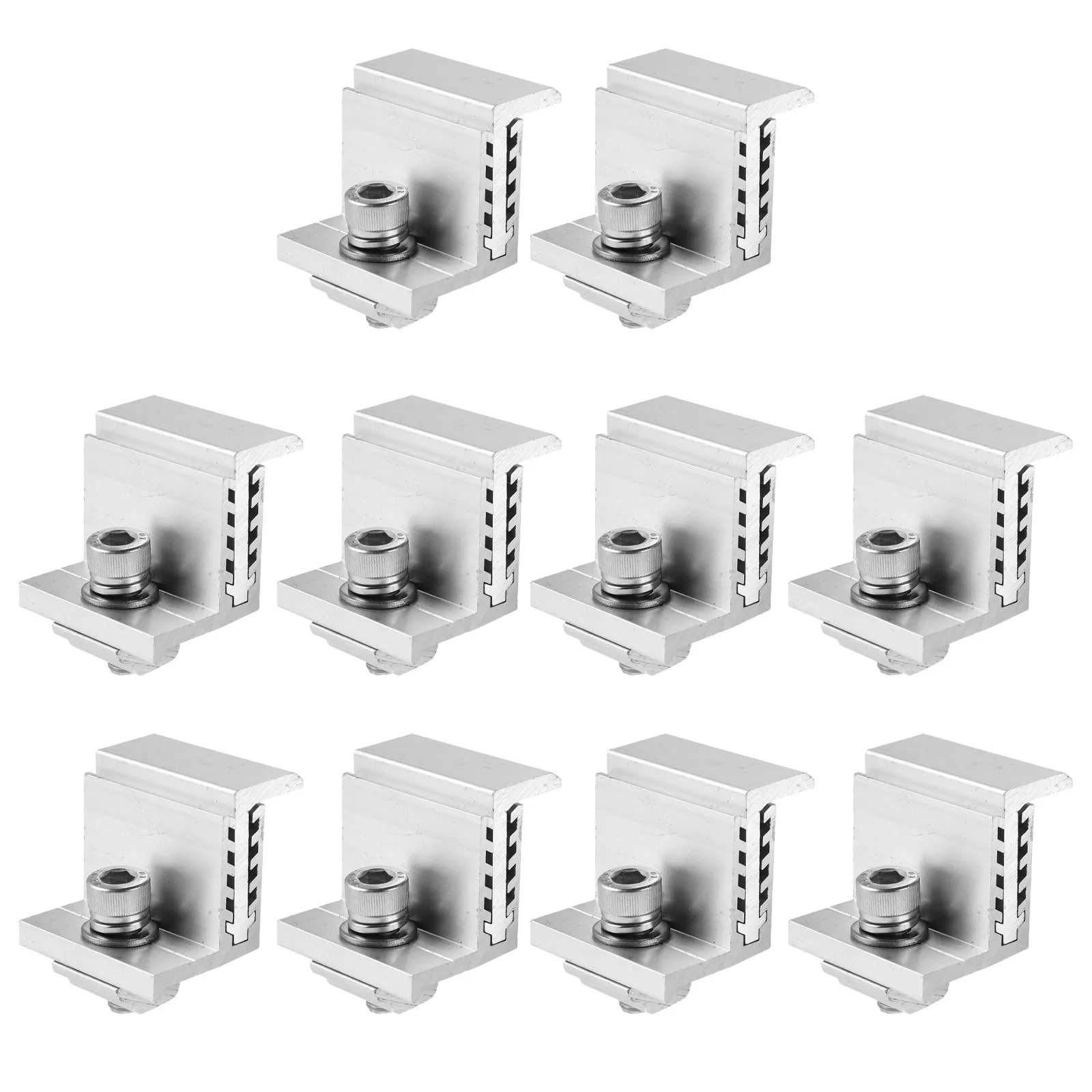 10Pcs Solar Panel End Clamp Adjustable 35 40 45 50 55Mm Photovoltaic Mounting Kit Frame Edge Installation Flat Panel