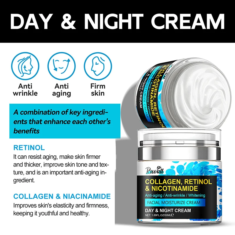 Retinol Face Cream Anti-aging Anti-wrinkle Moisturizing Collagen Nicotinamide Facial Cream Skincare Face Whitening Creams 50ml