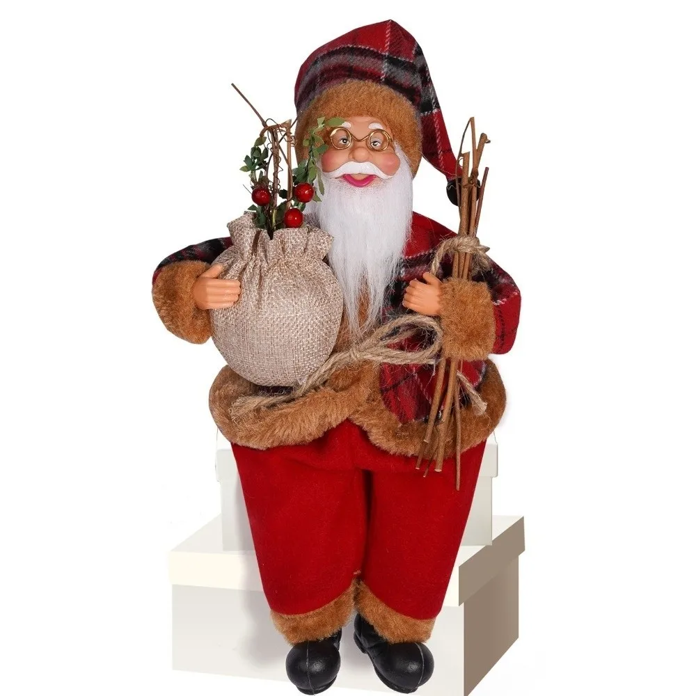홈 장식 산타 클로스 장식 귀여운 12 인치 크리스마스 트리 장식 앉아 산타 클로스 크리스마스 용품