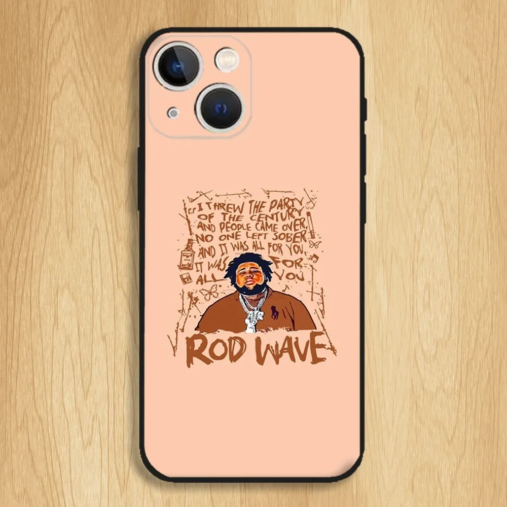Rod Wave American Rapper Phone Case For iPhone15,14,13,12,11,Pro,Max,Plus,Mini,X,XS,XR,8,7,6,S,Plus,SE Soft Black Case