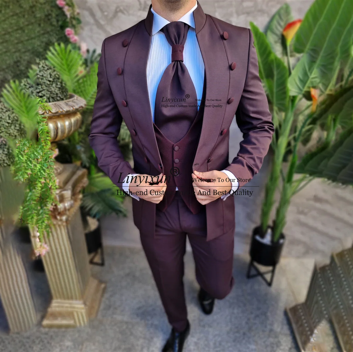 

Fashion Italian Mens Suits Slim Fit Groom Wedding Tuxedos Formal Business Male Blazer 3 Pieces Sets terno masculinos completo