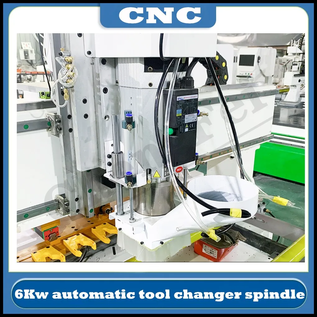 CNC HQD 6.0kw ATC Air Cooled Spindle AC 220V 380V Automatic Tool Change Spindle ISO30 Tool Holder For CNC Milling Machine Router