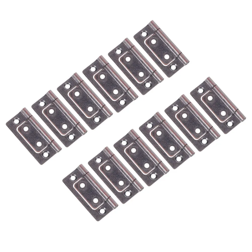 12pçs dobradiças silenciosas de armário de aço inoxidável, design plano resistente para guarda-roupa, porta de cozinha, dobradiça de porta giratória