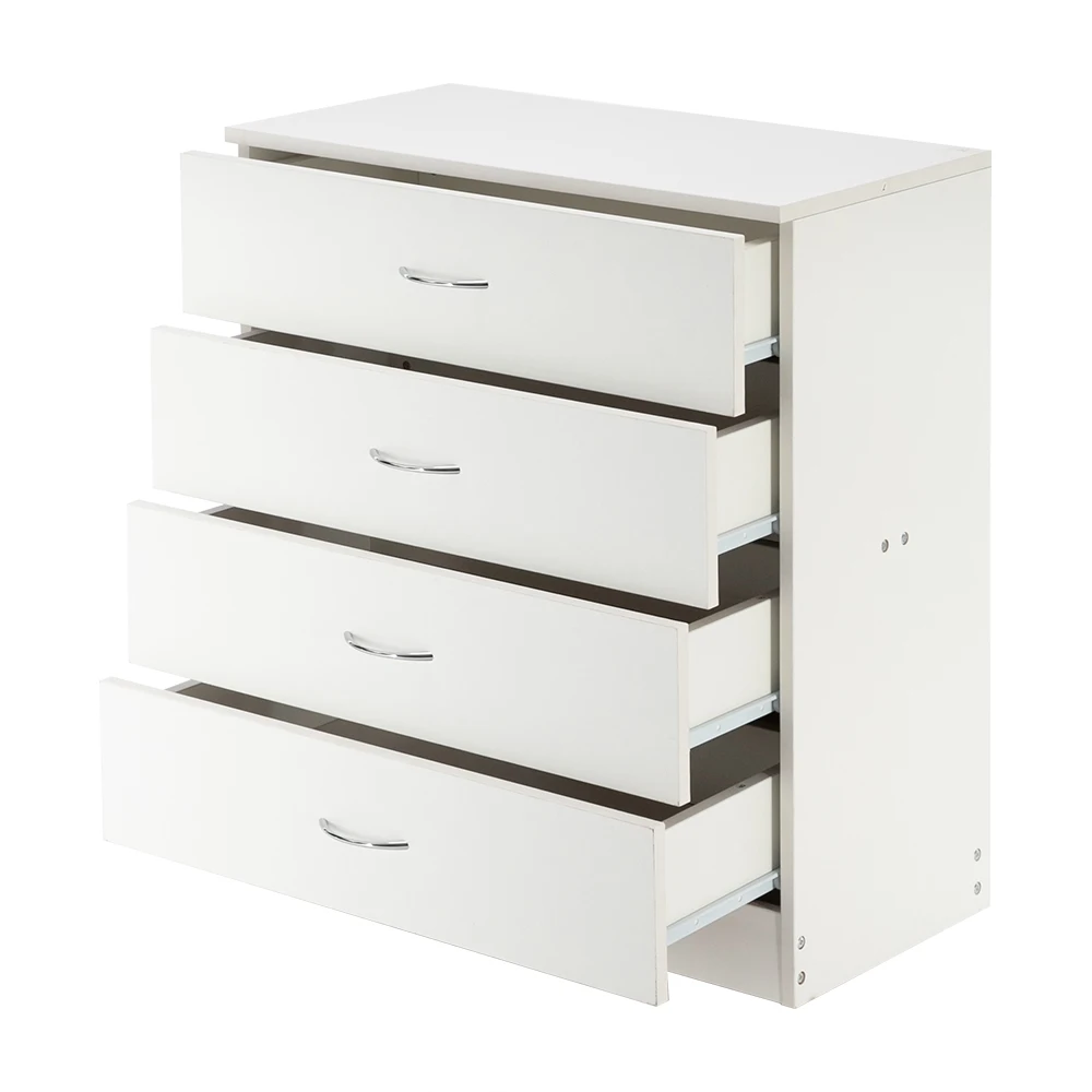 

High end four layer wooden cabinets, bedside table shelves, easy installation, large space FCH Modern Simple 4-Drawer White