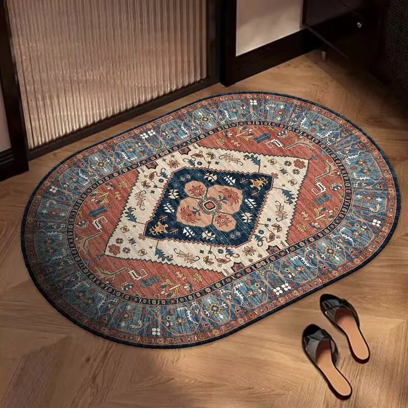 VIKAMA – tapis ovale bohème en velours cristal, pour cuisine et salle de bain, entrée, chambre à coucher, décoration de la maison