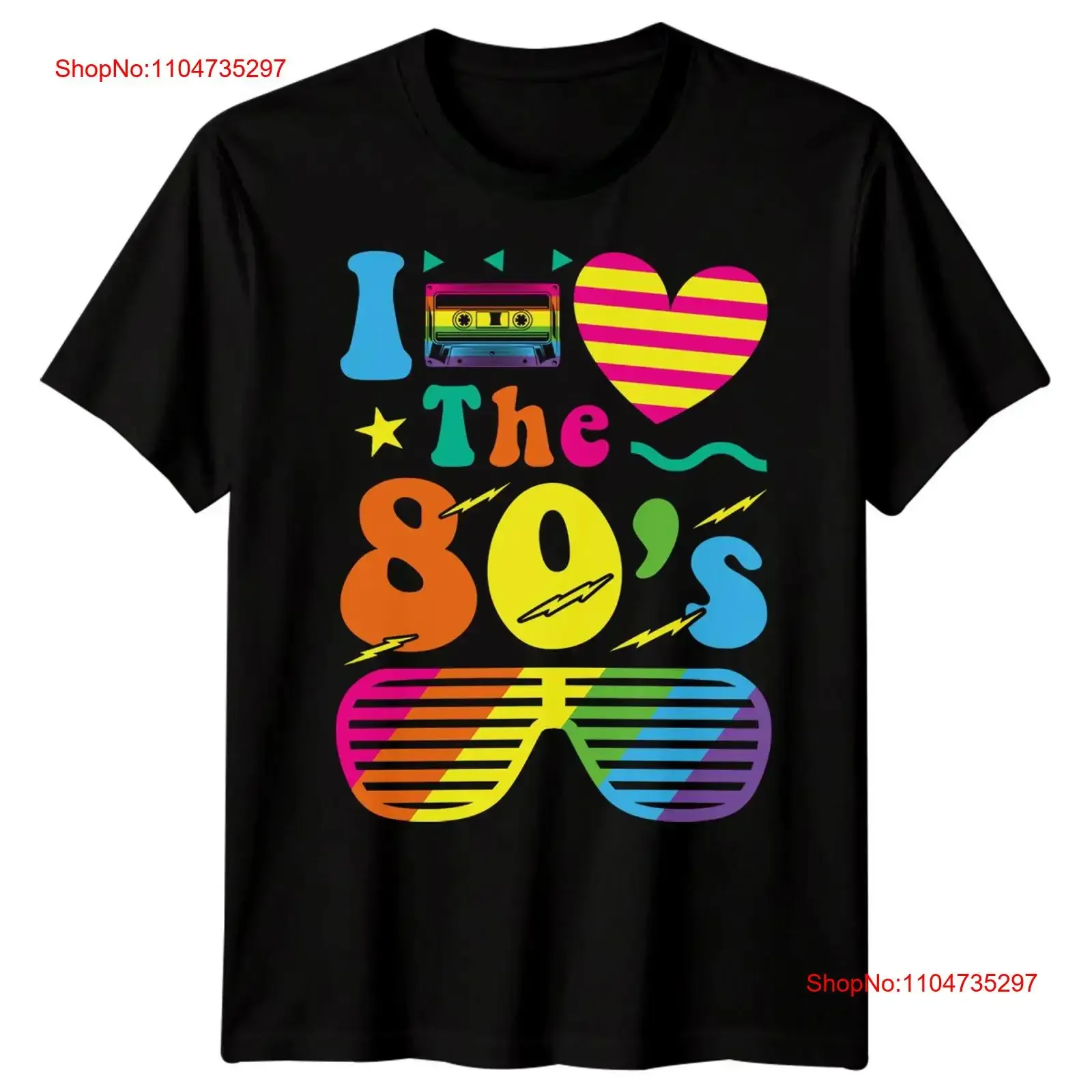 I Love The 80s 1980s Culture Decades Mens T Shirt Retro Cassette Shades long or short sleeves vintage Washed Casual fashion