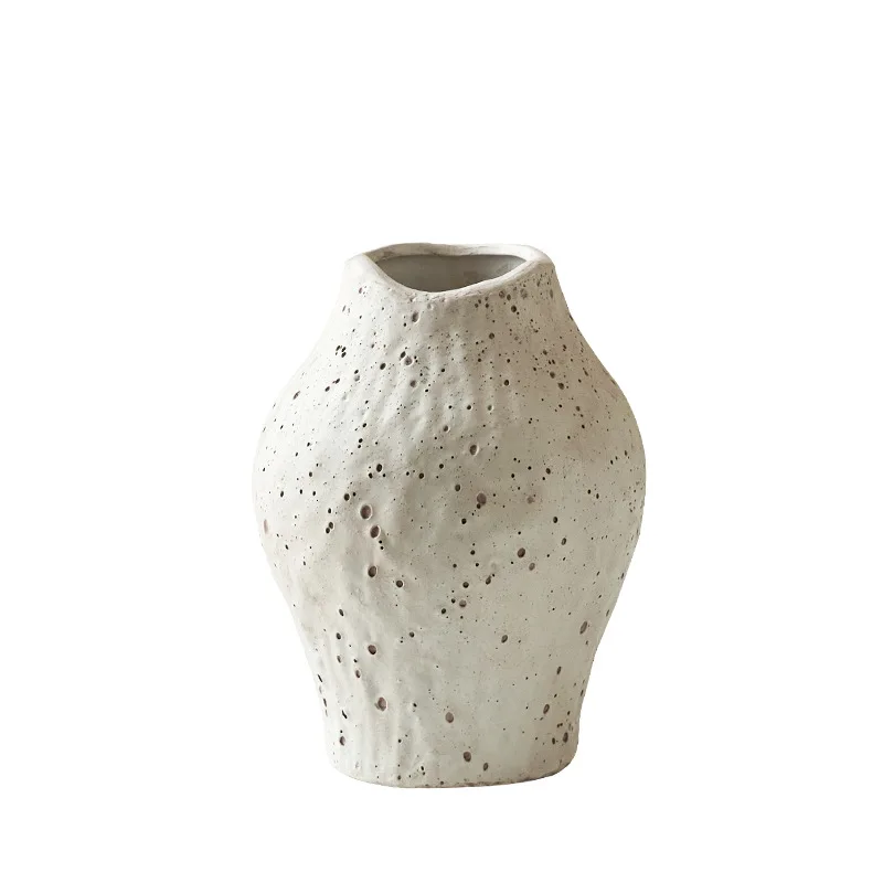 PYH wabi-sandy wind ceramic vase imitation locust tree flower high-end niche living room entrance ornament