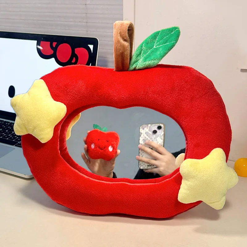 مرايا تزيين التفاح الأكريليكية لغرفة النوم المنزلية، مرايا هاسيلبلاد المعلقة على الحائط، مستلزمات مرايا مكياج التفاح اللطيفة والممتعة