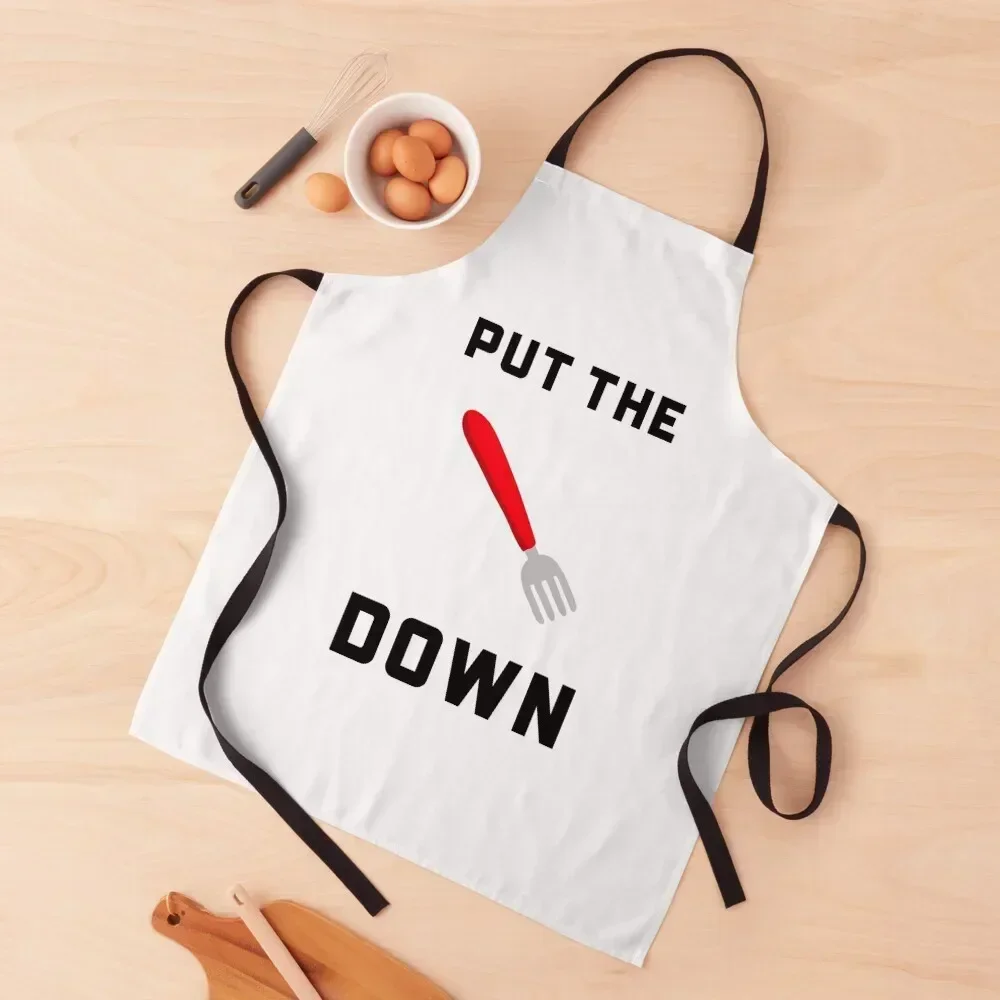 

PUT THE FORK DOWN GRAPHIC Apron painters kitchen woman Women's Dress Apron