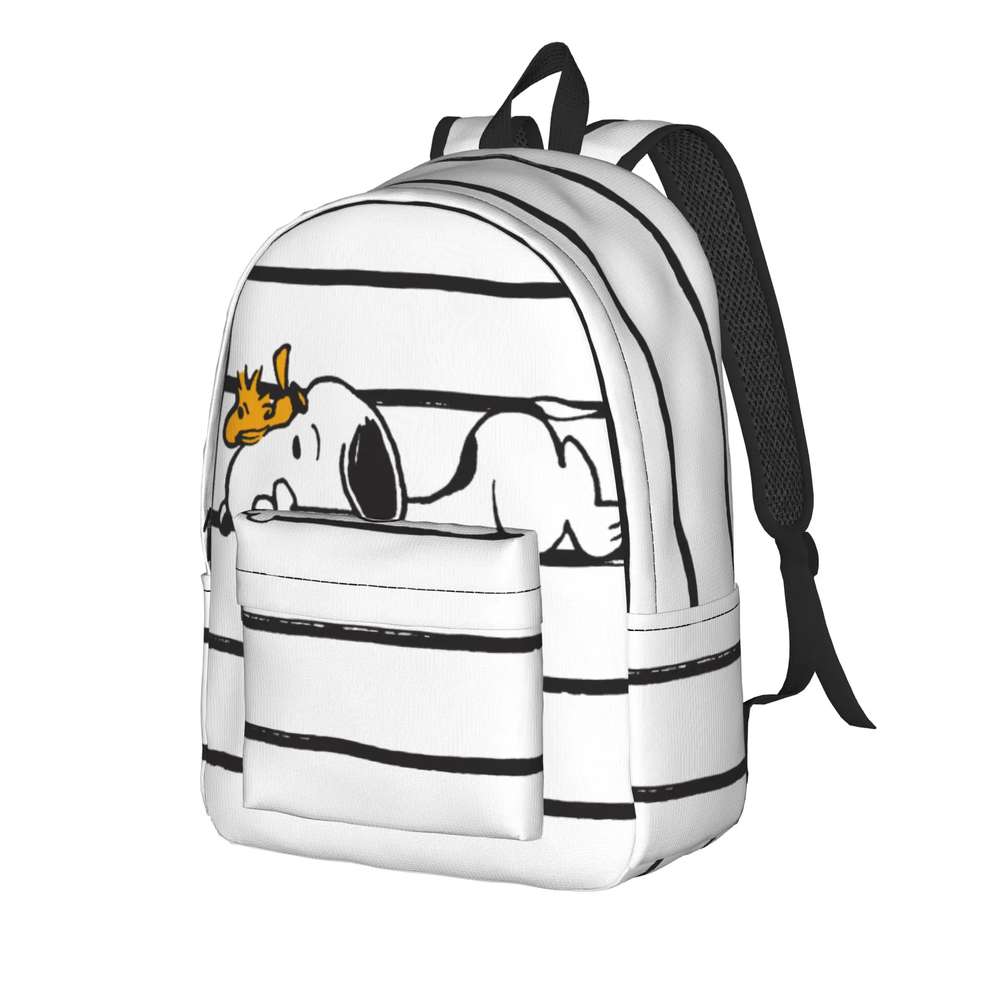 S-Dog-Snoopies Cartoon Backpack for Men Women Fashion High School Work Daypack  Laptop Canvas Bags Lightweight