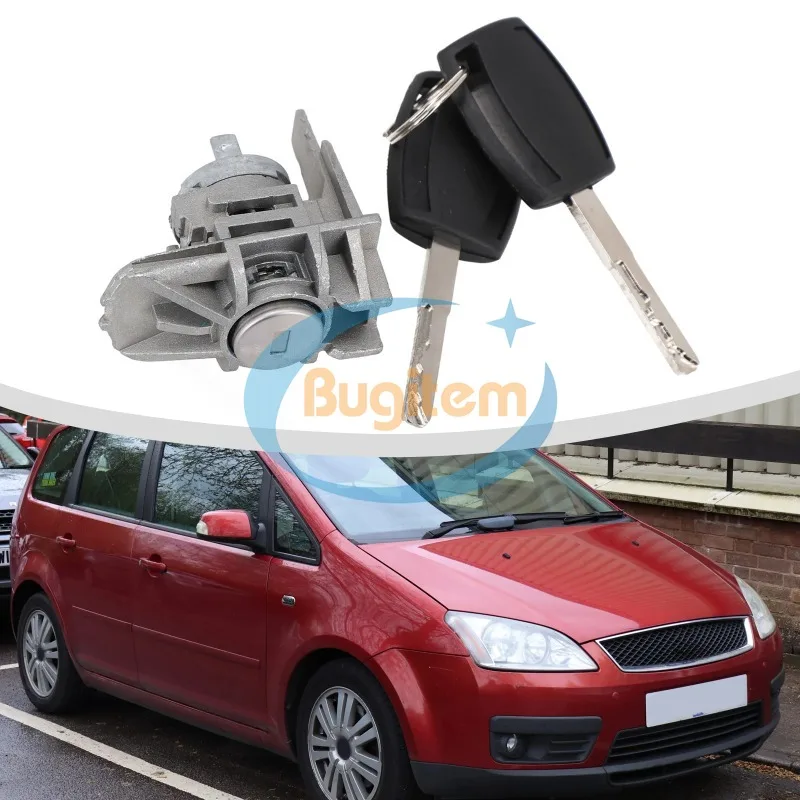 New Replacement Front Left Door Lock Cylinder with 2 Keys OEM 1552849 Direct Fitment For Ford For Focus C Max S Max