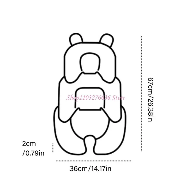 R6FD Universal Baby Car Cushion Thick Padded Support Pad Head Neck Back Mat for Infant Strollers Accessories