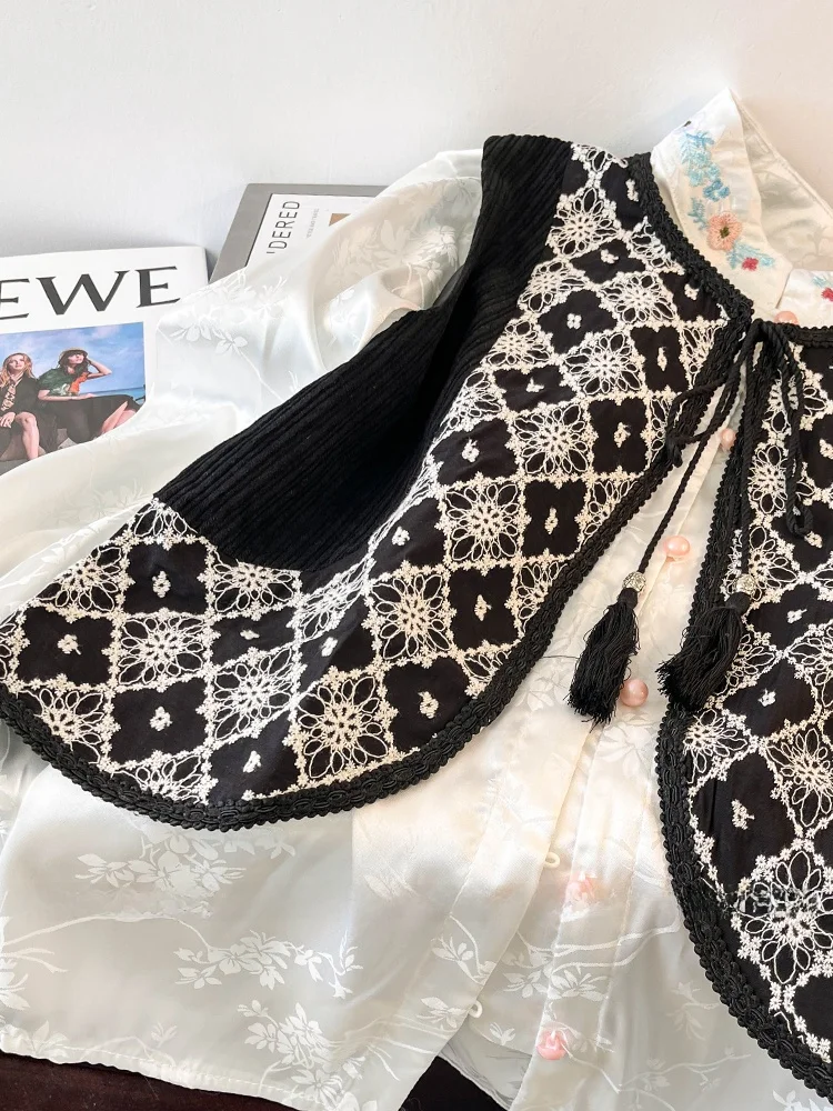 سترة مطرزة كلاسيكية Jaet للسيدات لخريف 2024 ملابس خارجية ort بطبقات وسادة كتف علوية للتنقل Sle مستديرة Ne