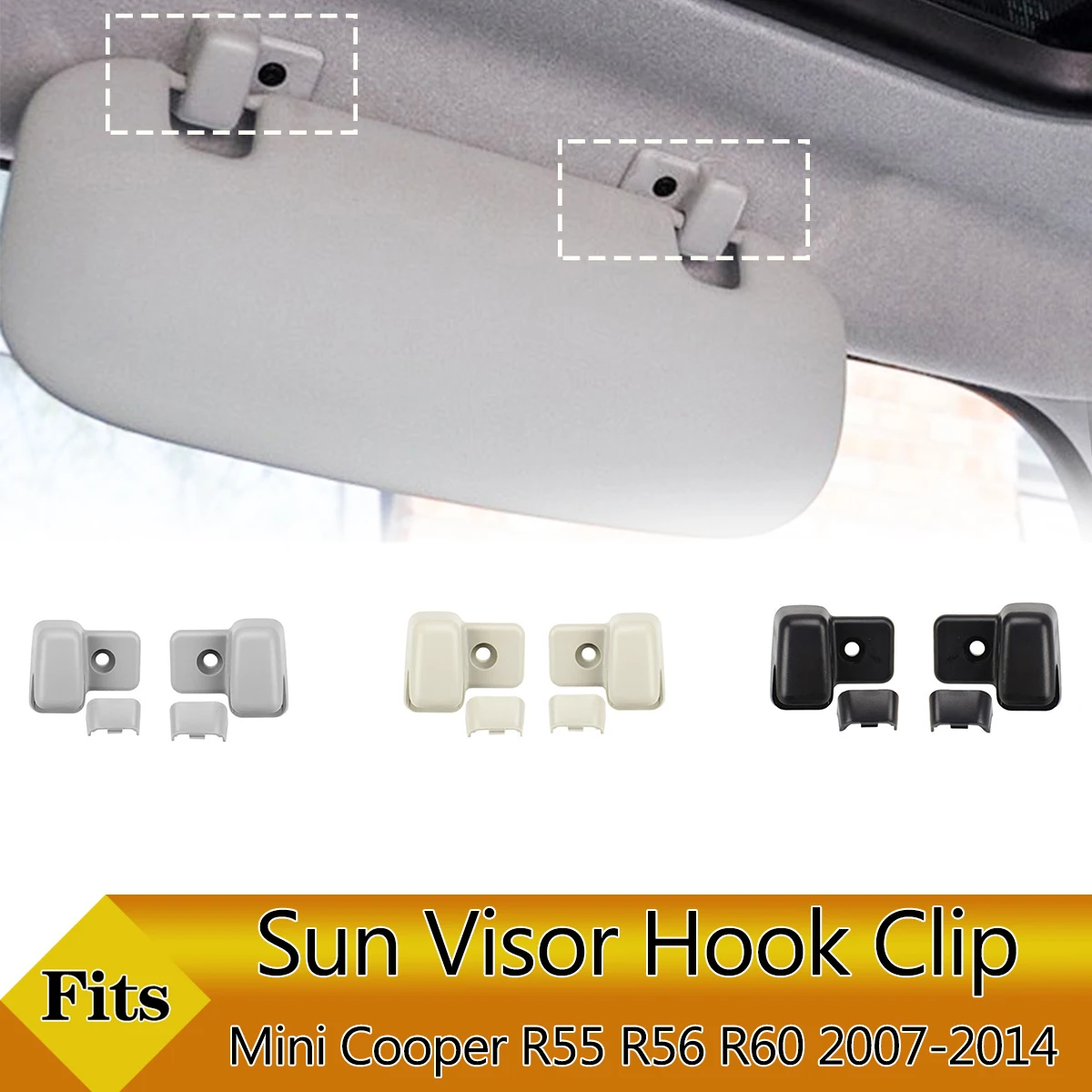 Front Left Roof Side Sunvisor Sun Visor Fixed Clip Buckle Retainer Hook Bracket For-BMW Mini R55 R56 R60 2007-2014 