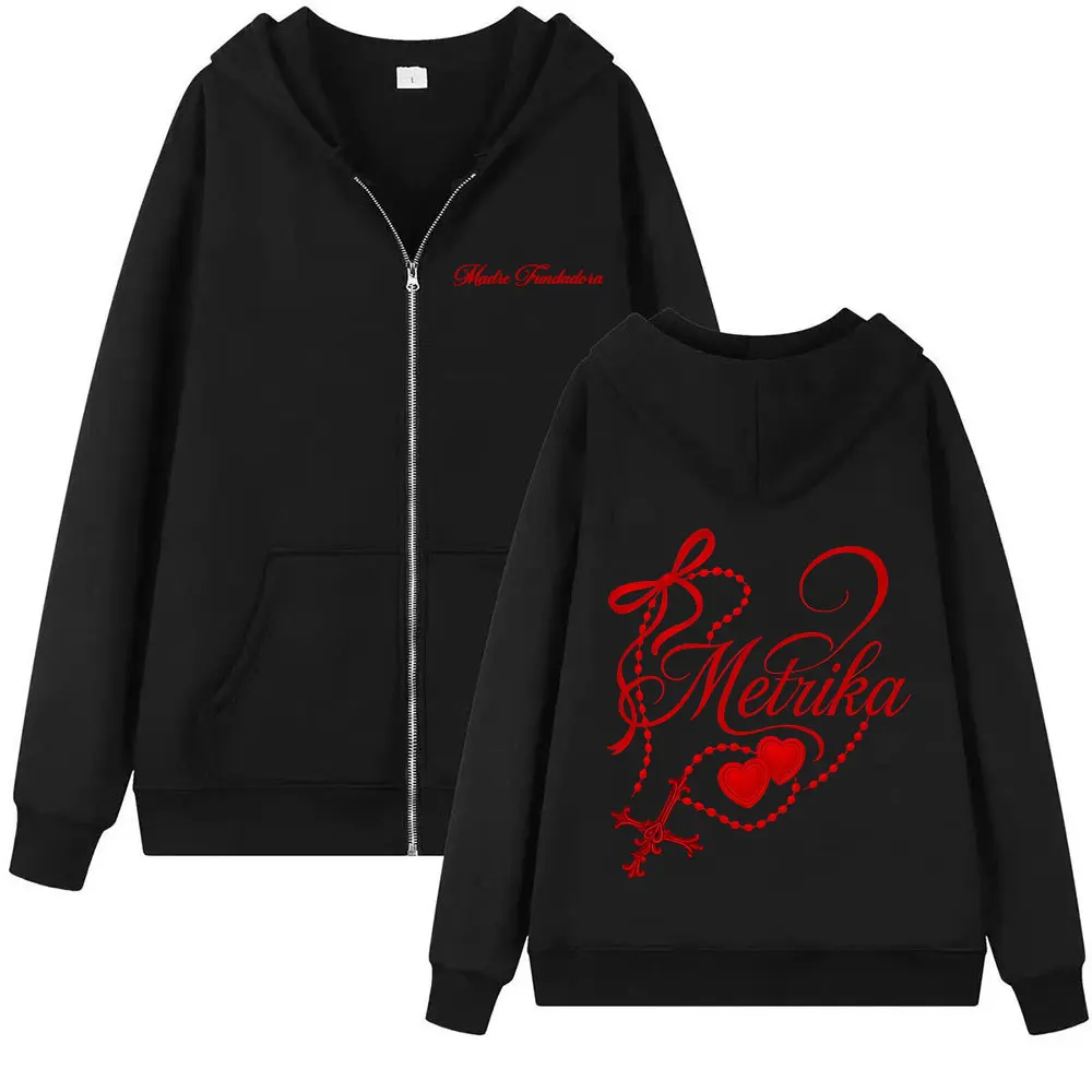 

Metrika Madie Fundadora Album Tour пуловеры на молнии с графическим рисунком для мужчин и женщин модные винтажные толстовки на молнии классические удобные толстовки