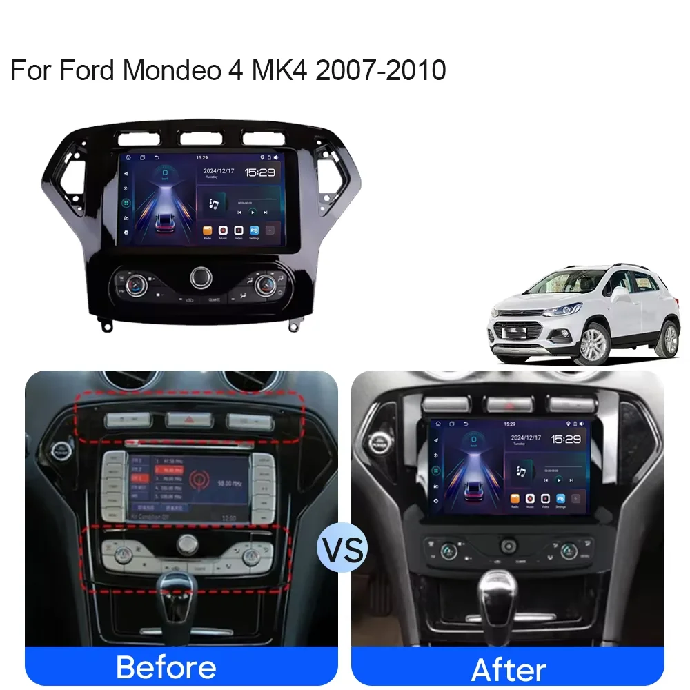 For Ford Mondeo 4 MK4 2007-2010 5G WIFI Car Screen Android Auto Radio Carplay Navigation Multimedia Stereo Player 8Core