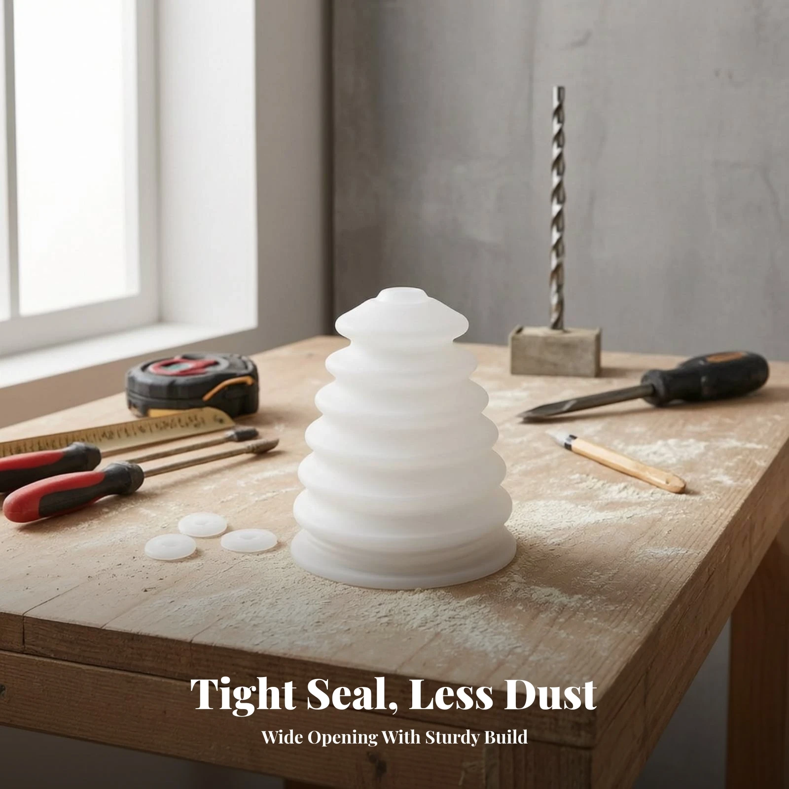 Hammer Drill Dust Collector Flexible Drill Dust Cover with Silicone Gaskets Dustproof Cover Soft for DIYers, Wall Drilling
