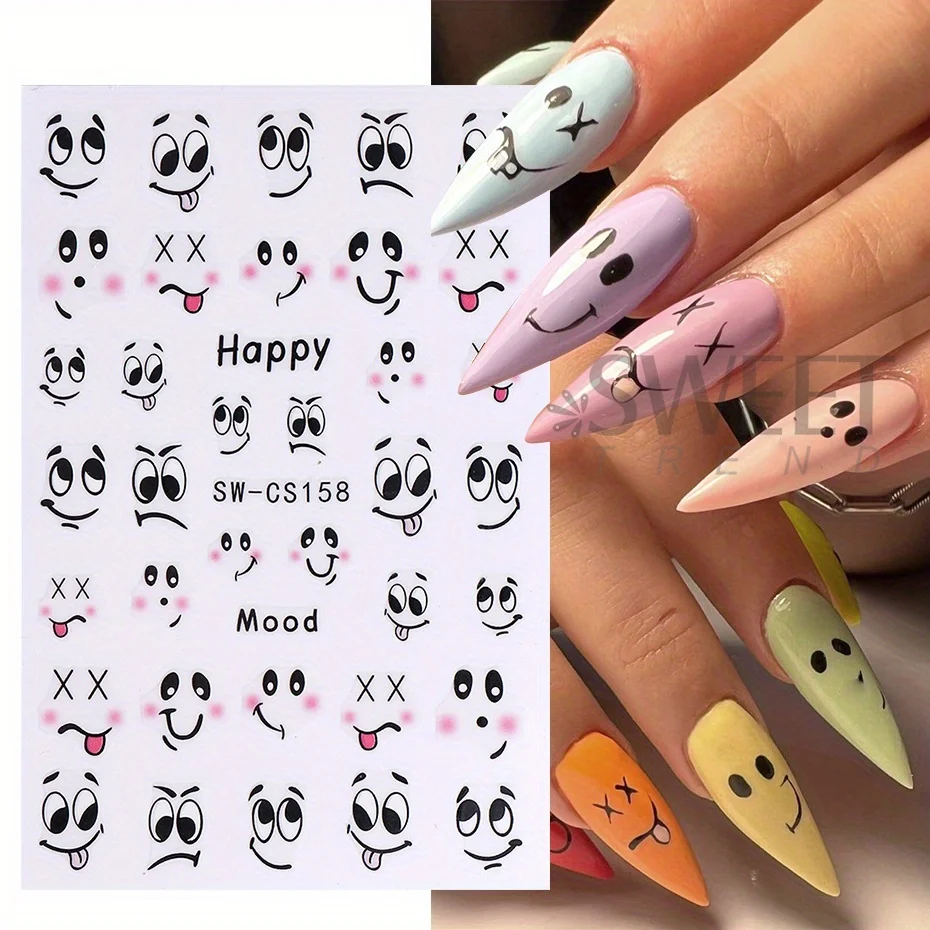 2pcs Adorable Black Ant Nail Sticker Fashion Expression Design Cute Cartoon Childlike Decor Decals Foils DIY Charm Manicure Tips