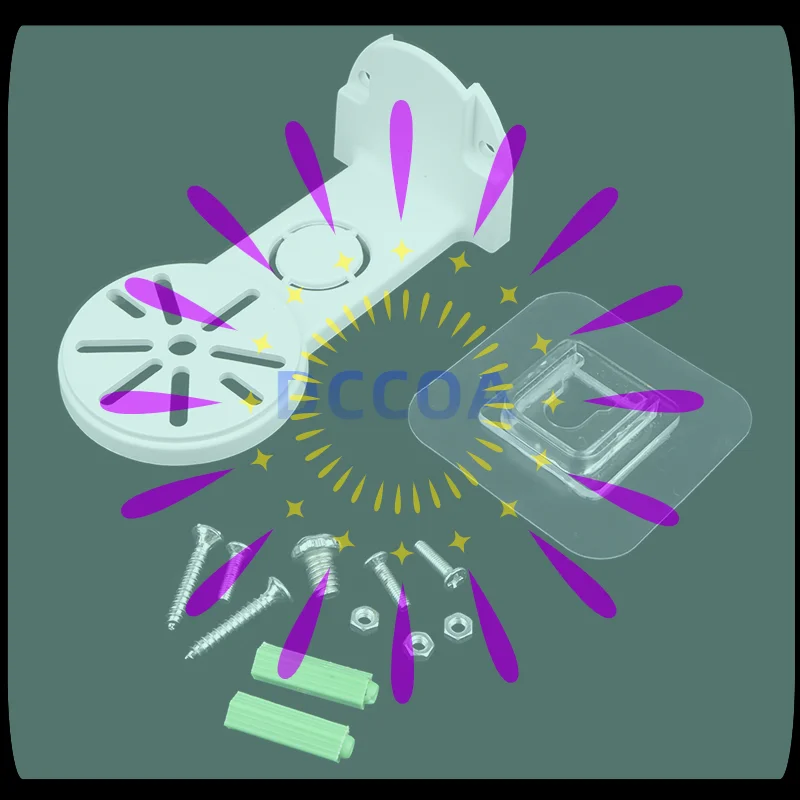 

Комплект из 1 шт. настенного крепления для камеры видеонаблюдения из АБС-пластика с клеевой основой и винтом, без сверления