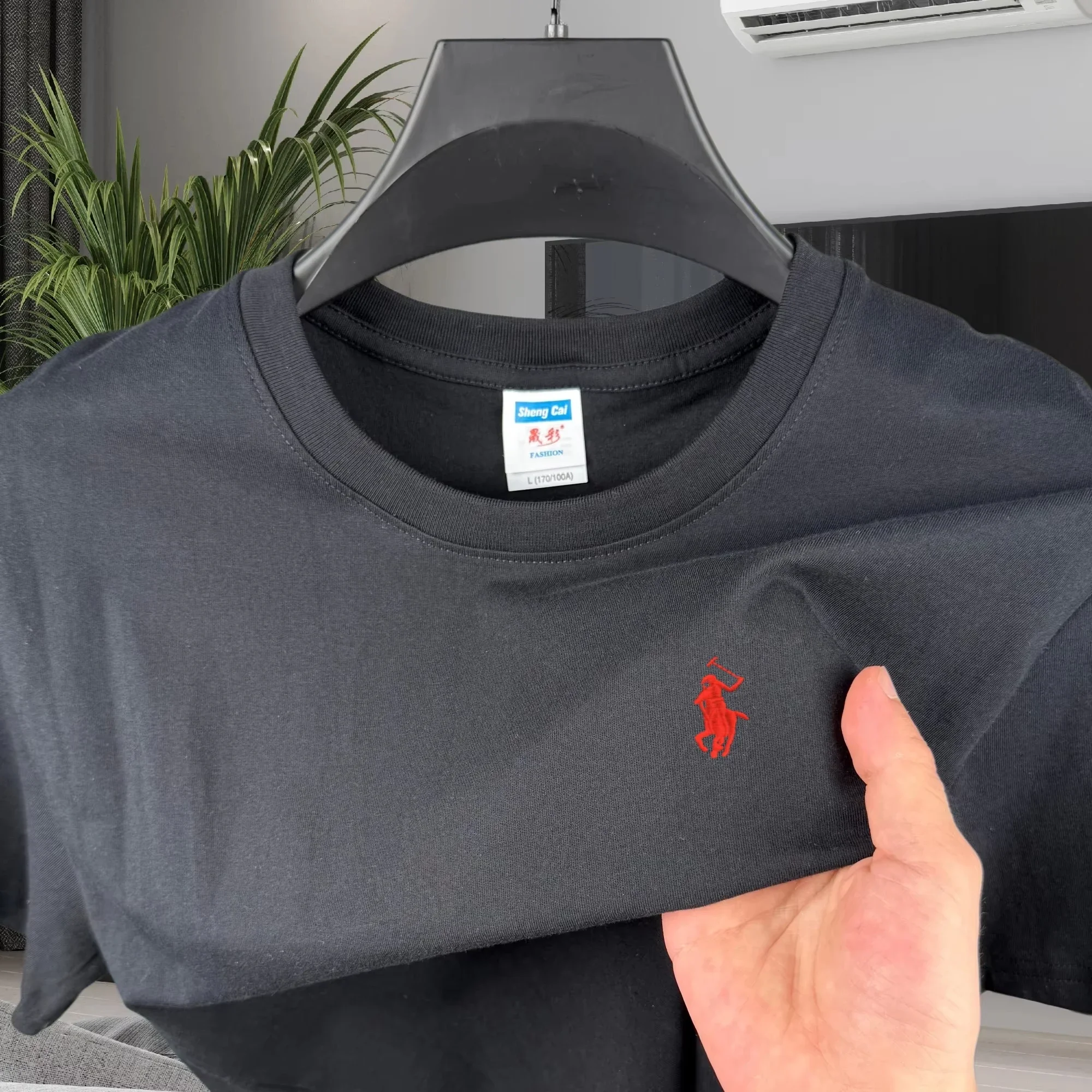 100_ pure cotton 2026 high-end brand men's short sleeved round neck top summer fashion luxury logo embroidered golf top T-shirt
