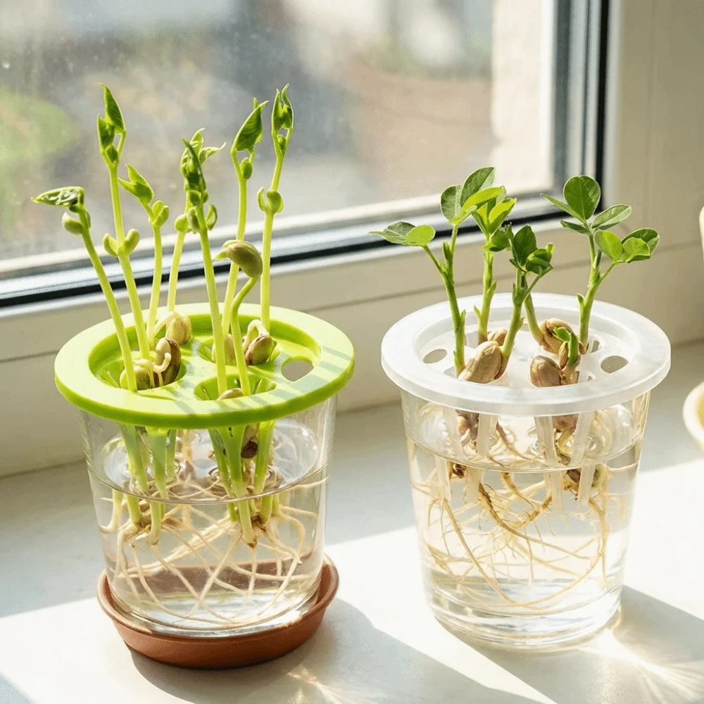 20PCS Plastic Hydroponic Seedling Pots Breathable Portable Colonization Cup 3 Holes Planting Mesh Pots Aerated Root Growth