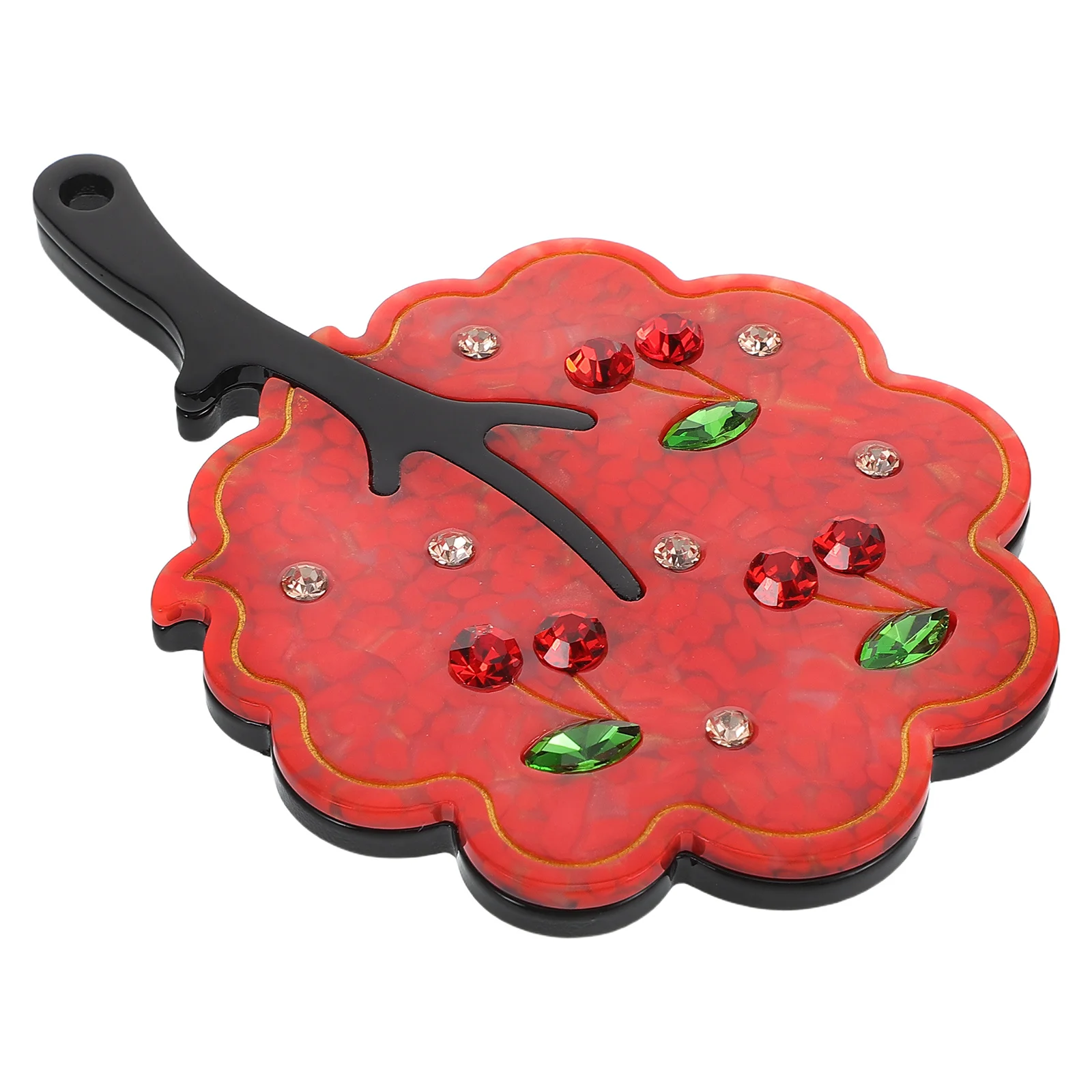 Mini specchio tascabile portatile albero portatile decorazione con strass specchio per trucco compatto in acetato trasparente vanità da viaggio