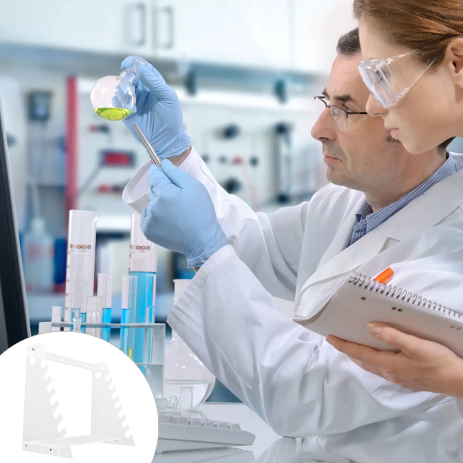 

Test Tube Storage Rack Trapezoid Organic Glass Pipette Bracket Stand Laboratory Holder